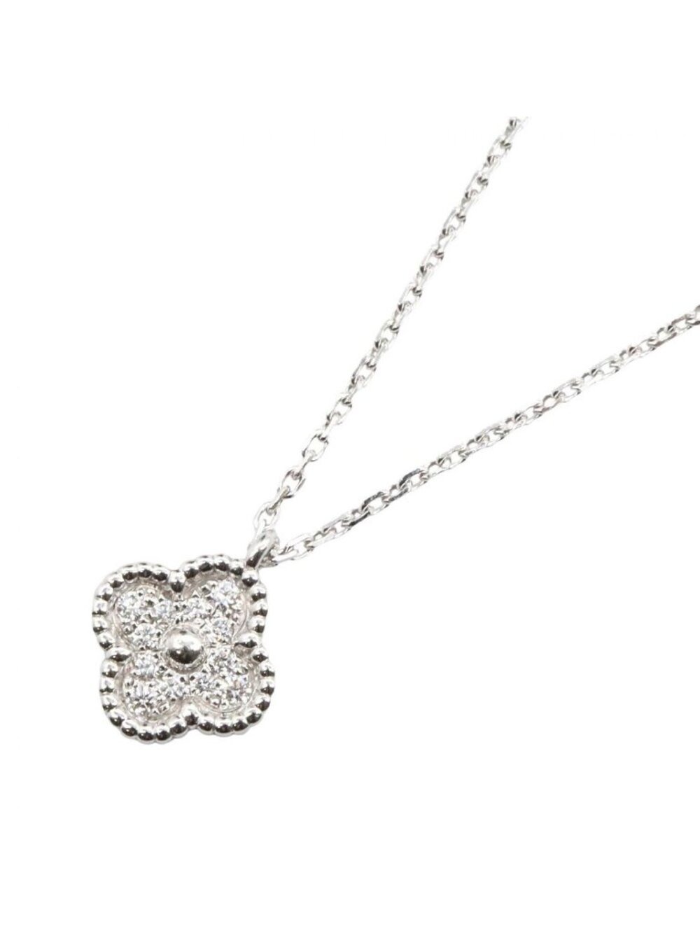 Van Cleef & Arpels Necklace Sweet Alhambra Diamond 40 18k White Gold